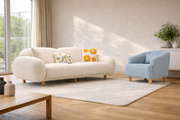 Bonita 3+1 Koltuk Takımı (Pamuk Sis - Aqua)