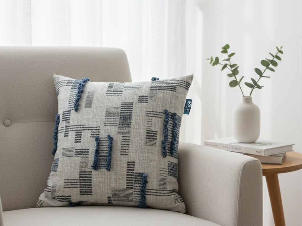 Rolivs Mavi Esinti Kırlent Kılıfı 47x47 cm | Soft Koleksiyon Dekoratif Yastık Kılıfı