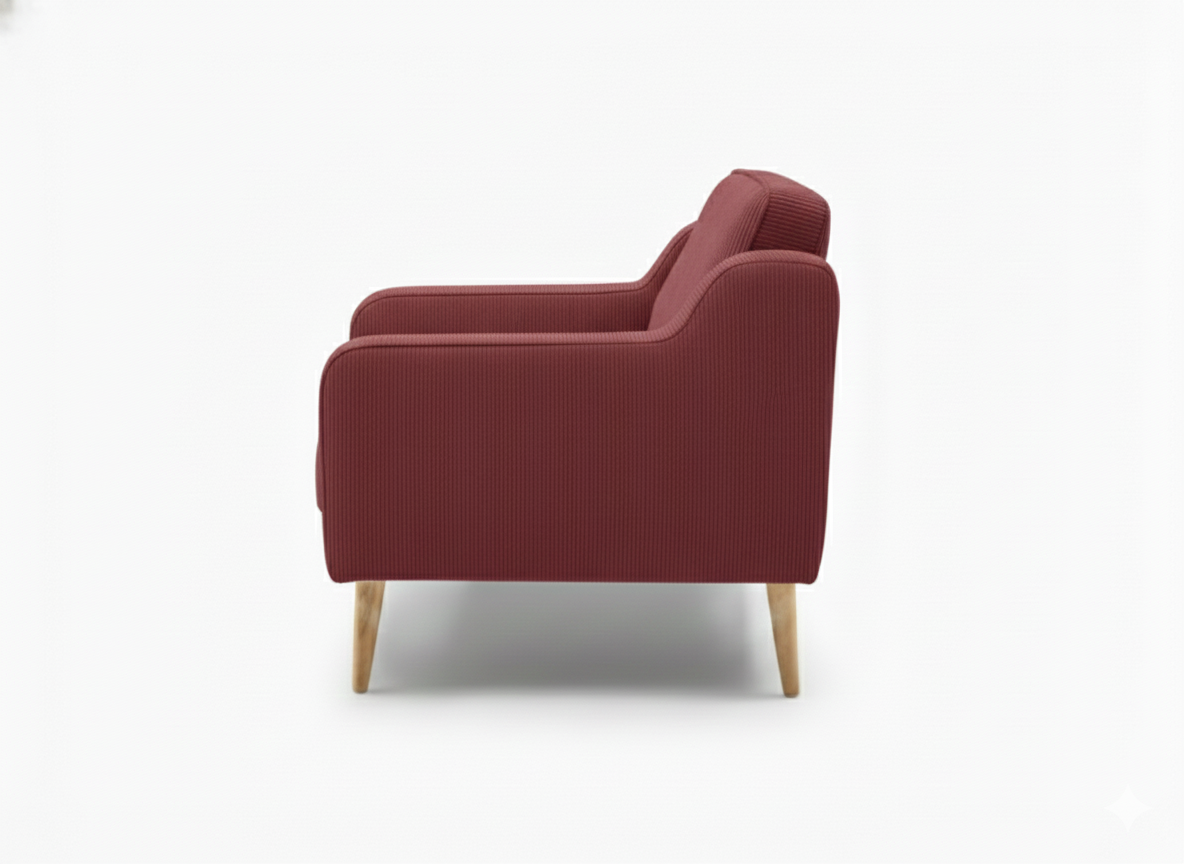 Rolivs Mokka Berjer | 80 x 75 cm | Fitilli Kadife - Nar Çiçeği