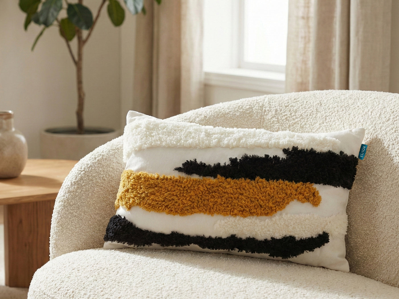 Doğal Akış - Bohem Form Dokulu Kırlent (NK 2674) 47x47cm