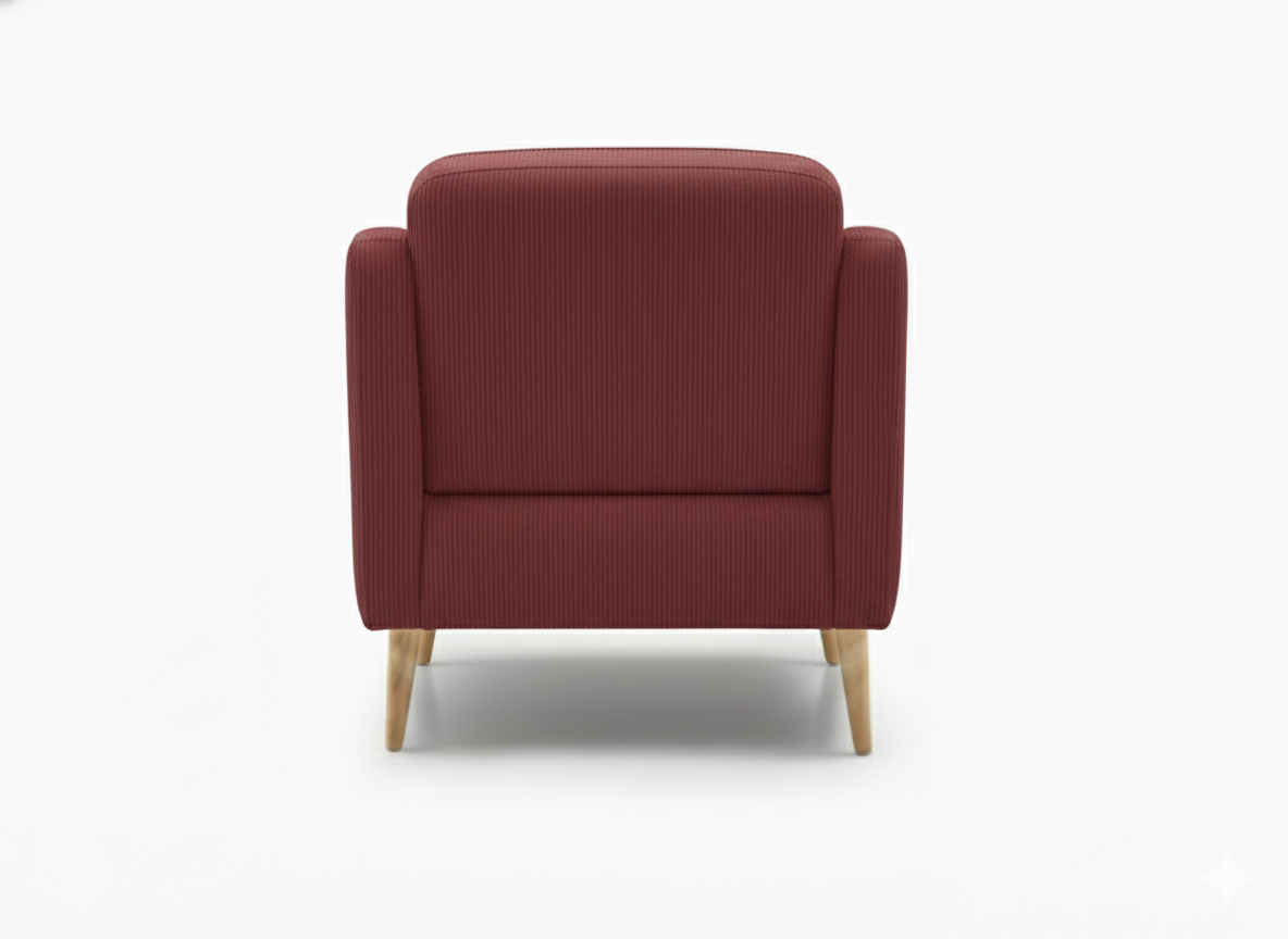 Rolivs Mokka Berjer | 80 x 75 cm | Fitilli Kadife - Nar Çiçeği
