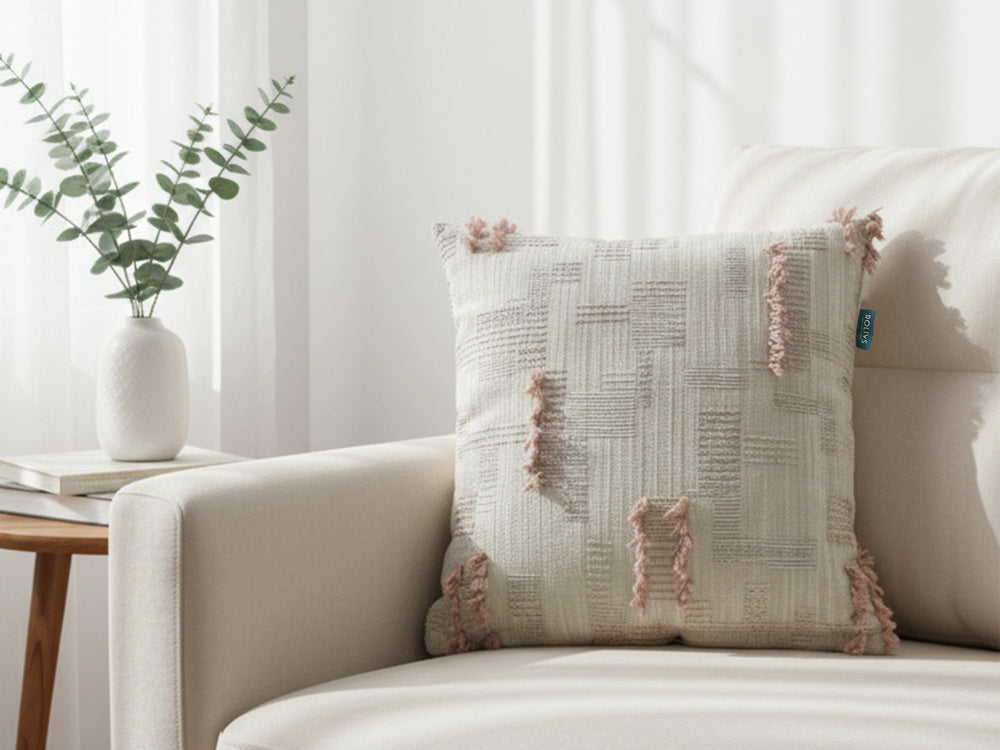 Rolivs Solgun Gül Kırlent Kılıfı 47x47 cm | Soft Koleksiyon