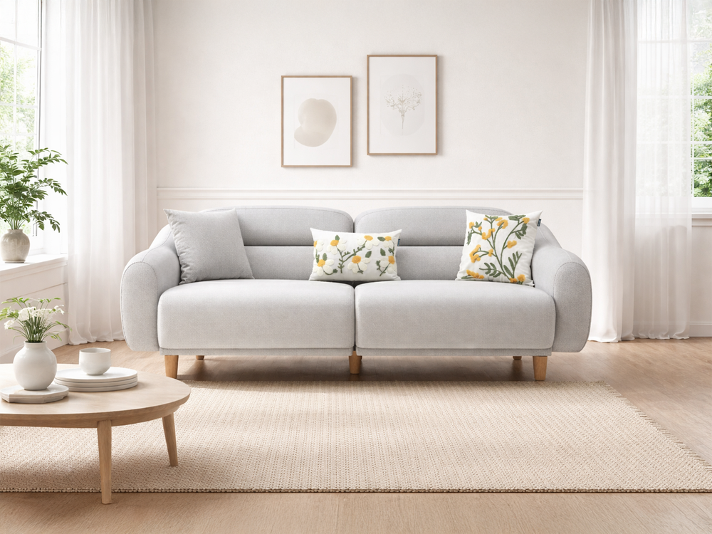 Rolivs Stella Üçlü Koltuk – Kadife – Ay Taşı Gri | Minimal ve Modern Tasarım