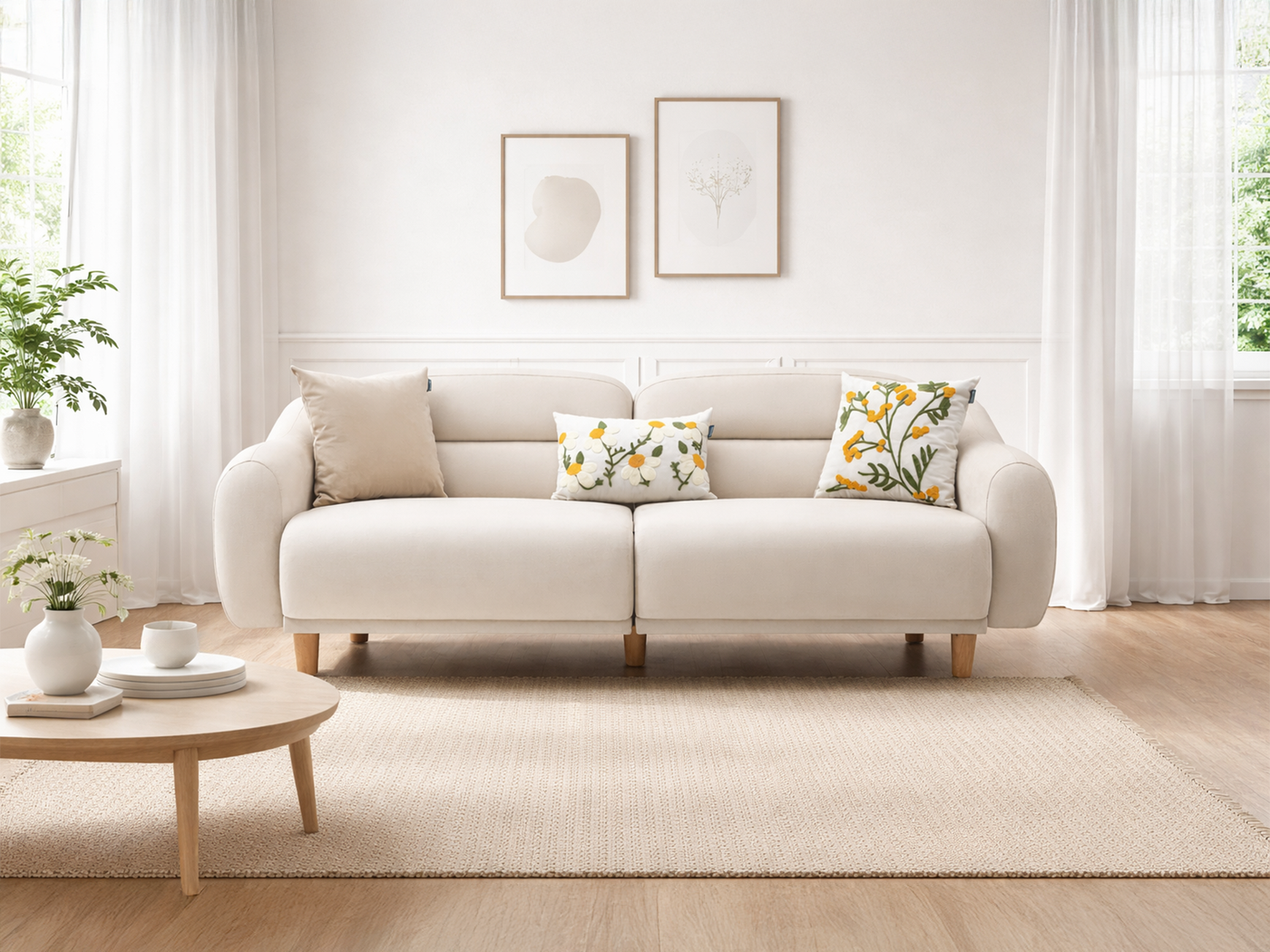 Stella Üçlü Koltuk Kadife Zerdeçal