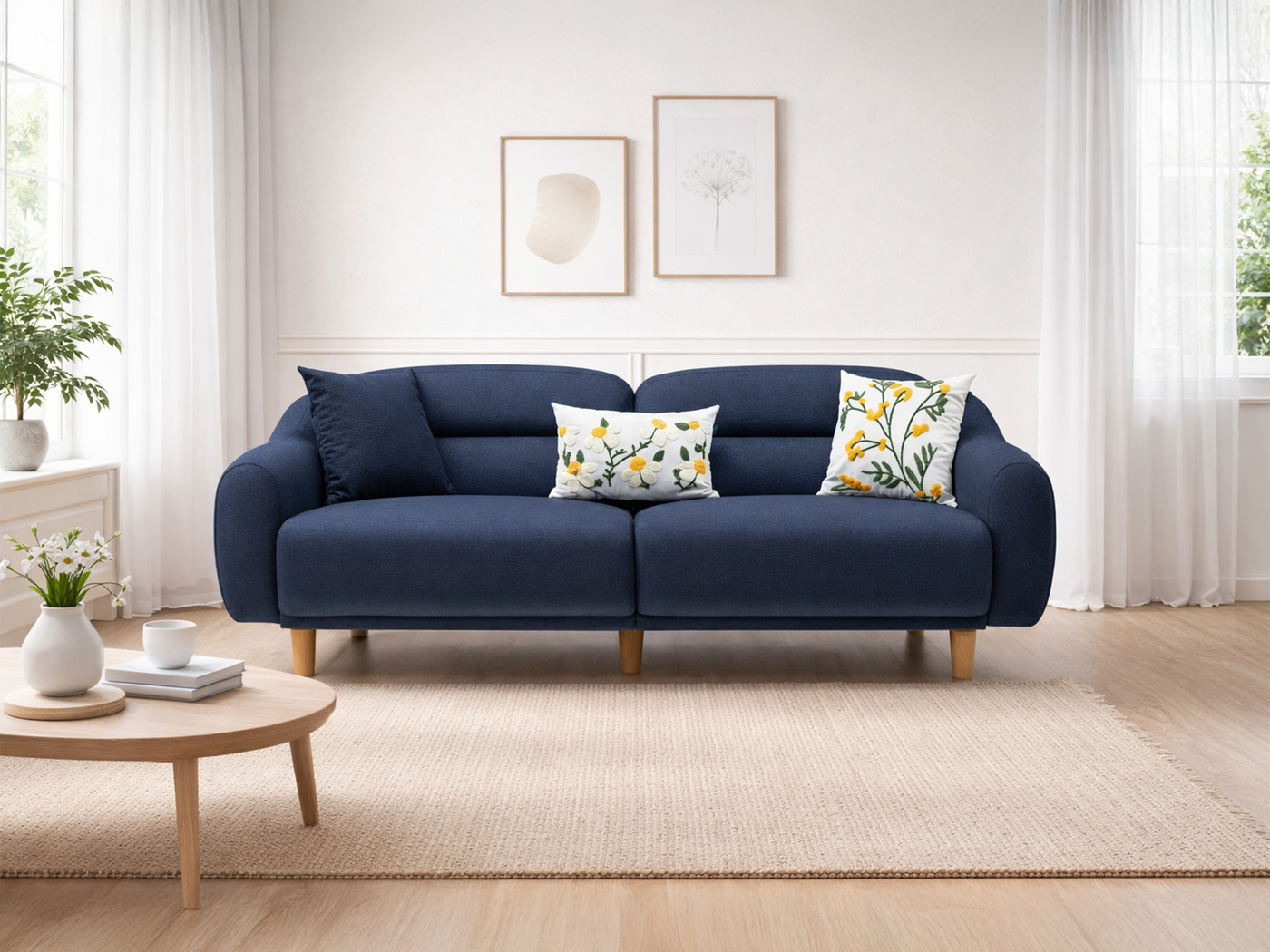 Stella Üçlü Koltuk Kadife Zerdeçal