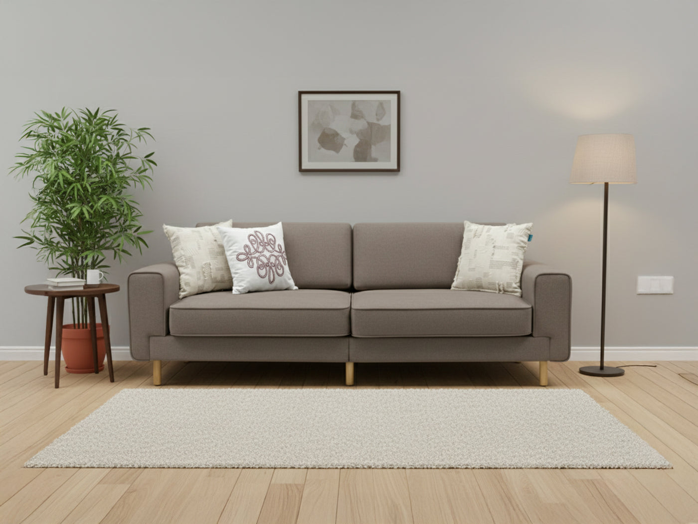 Mokka Üçlü Koltuk - Kadife - Bazalt Yeşili