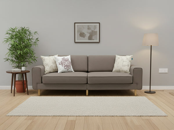 Rolivs Mokka Üçlü Koltuk – Kadife – Kahve Çekirdeği | Sıcak ve Modern Tasarım