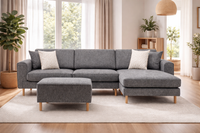 Rolivs Mokka Mini Köşe Koltuk – Doğal Doku | Minimal, Modüler, Küçük Alanlara Uygun