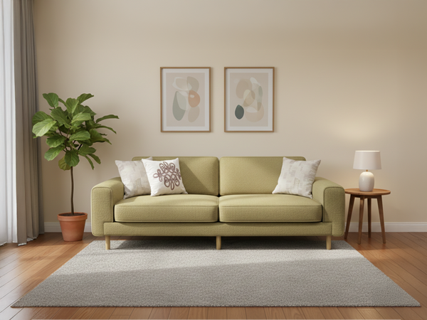 Rolivs Mokka Üçlü Koltuk – Bukle – Sahra | Minimal ve Modern Tasarım