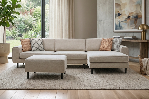 Rolivs Mokka Mini Köşe Koltuk – Doğal Doku – Bohem Gri | Modern ve Minimal Tasarım