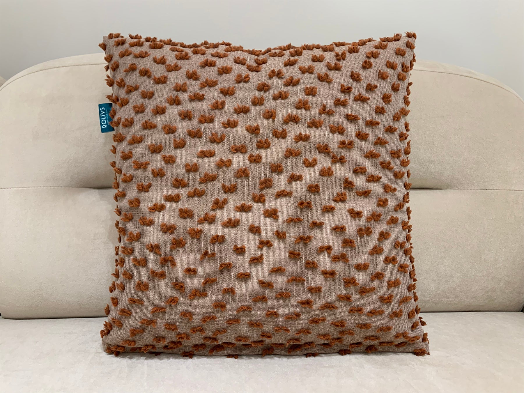 Rolivs Dila Kırlent Kılıfı 47x47 cm | Kabartmalı Dokulu Modern Yastık Kılıfı