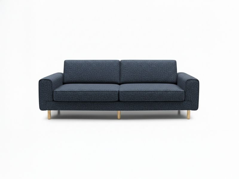 Mokka Üçlü Koltuk - Kadife - Deniz Taşı