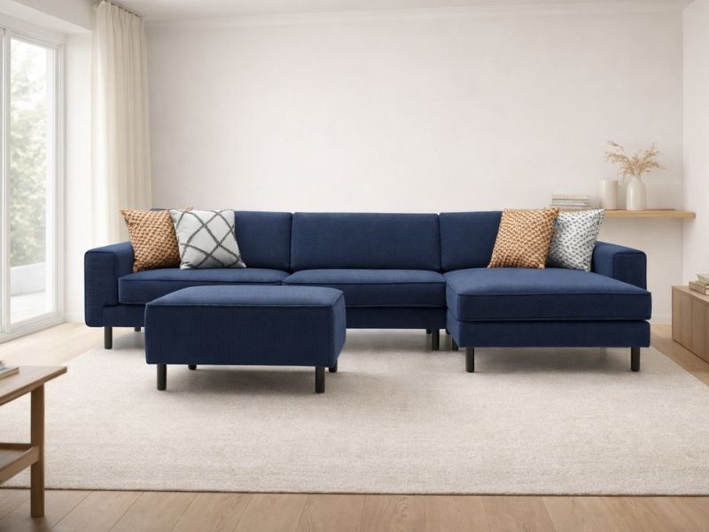 Mokka Mini Köşe - Kadife - Deniz Taşı