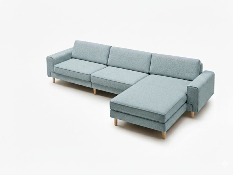 Mokka Mini Köşe - Kadife - Deniz Taşı