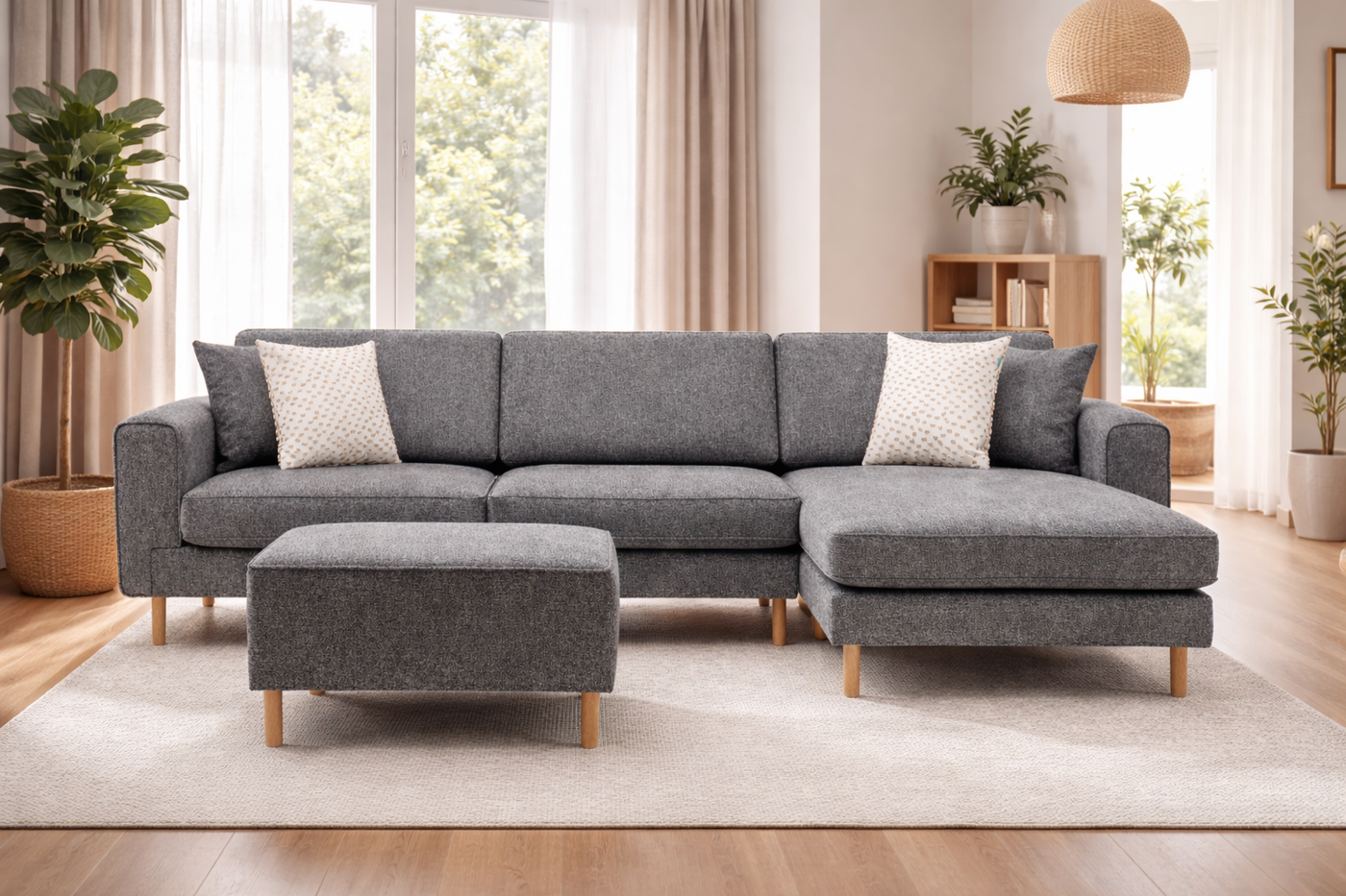 Rolivs Mokka Mini Köşe Koltuk – Doğal Doku – Bazalt | Minimal, Modüler ve Modern Tasarım