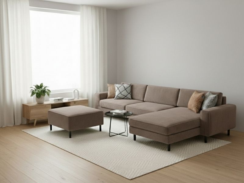 Mokka Mini Köşe - Kadife - Deniz Taşı