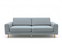 Mokka Üçlü Koltuk - Kadife - Deniz Taşı