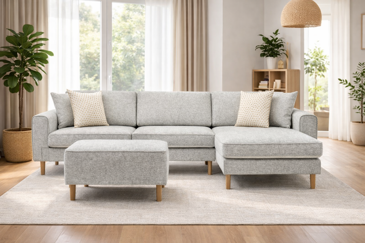 Rolivs Mokka Mini Köşe Koltuk – Doğal Doku | Minimal, Modüler, Küçük Alanlara Uygun