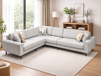 Mokka Puzzle Köşe - Doğal Doku - Titanium