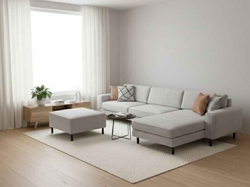 Mokka Mini Köşe - Kadife - Deniz Taşı