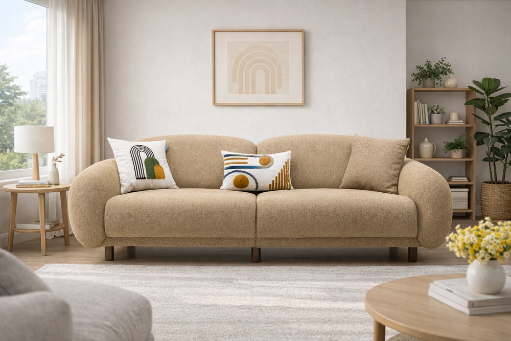 Rolivs Bonita Üçlü Koltuk | 230 x 90 cm | Bukle Kumaş – Baltaşı