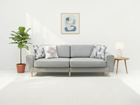 Mokka Üçlü Koltuk - Doğal Doku - Zen Beyazı