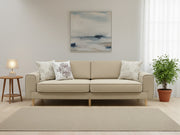 Rolivs Mokka Üçlü Koltuk | 220x 90 cm | Doğal Doku - Hazel