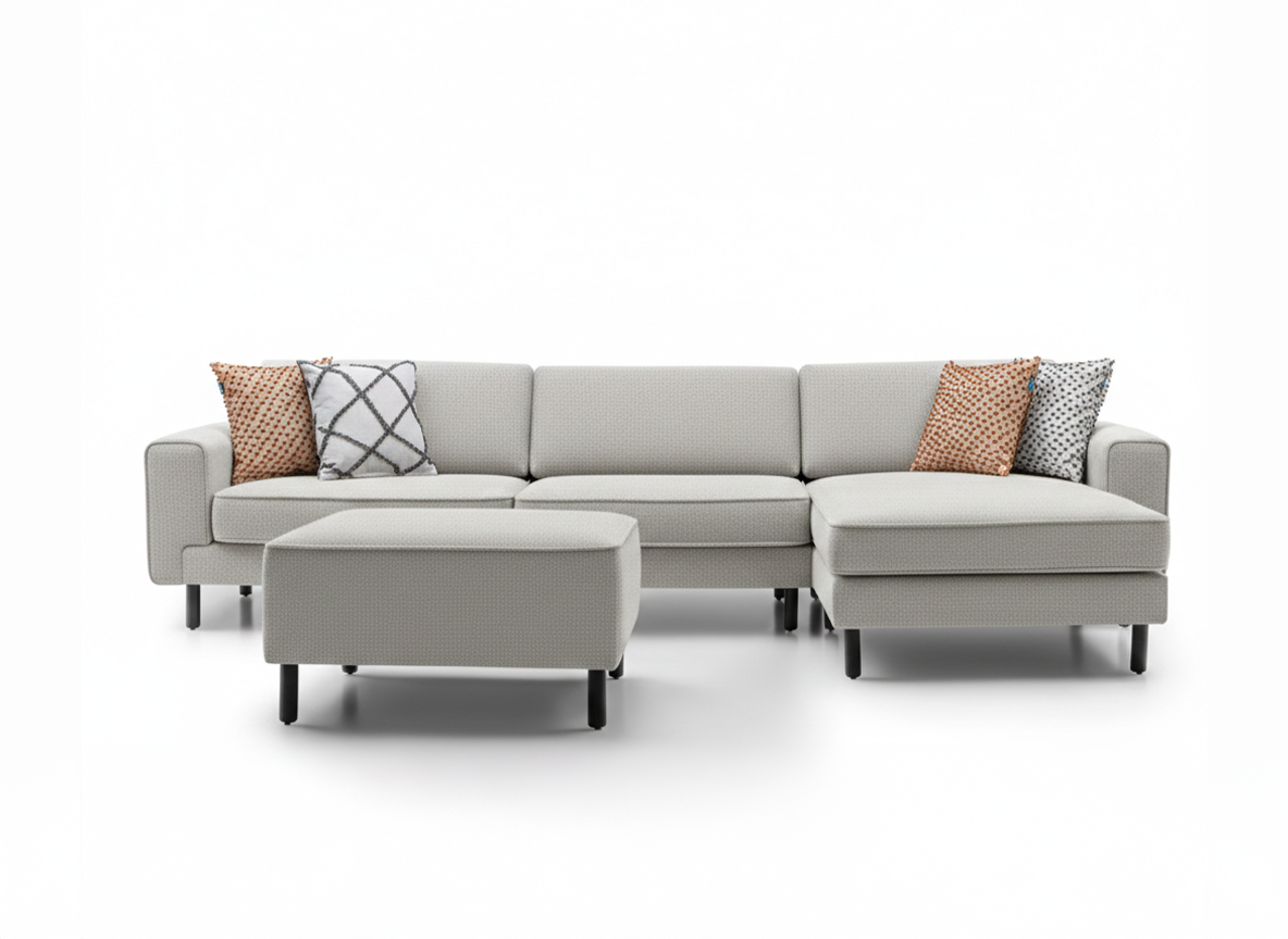 Mokka Mini Köşe - Kadife - Deniz Taşı