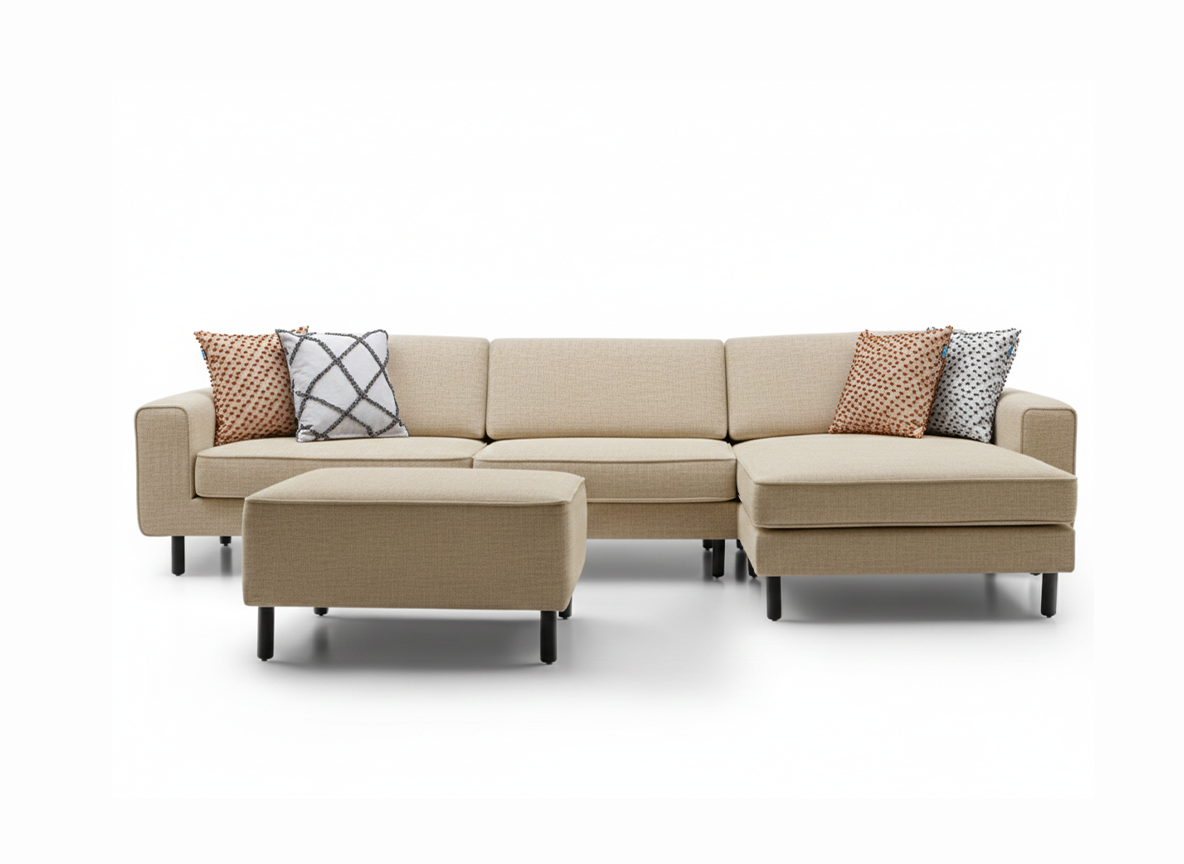 Mokka Mini Köşe - Kadife - Deniz Taşı