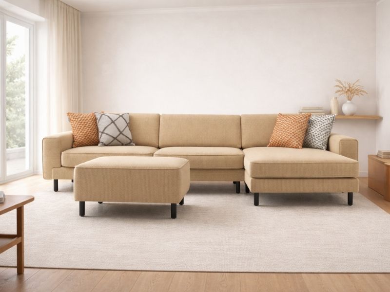 Mokka Mini Köşe - Kadife - Deniz Taşı