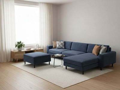 Mokka Mini Köşe - Kadife - Deniz Taşı