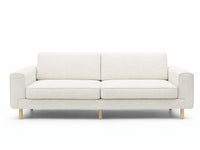 Mokka Üçlü Koltuk - Doğal Doku - Zen Beyazı