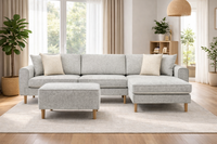 Rolivs Mokka Mini Köşe Koltuk – Doğal Doku – Titanium | Modern, Minimal ve Şık Tasarım
