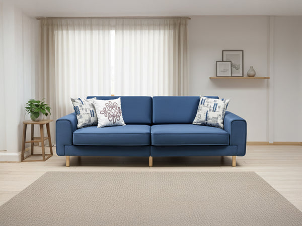 Rolivs Mokka Üçlü Koltuk – Kadife – Deniz Taşı | Modern, Yumuşak ve Geniş Oturum