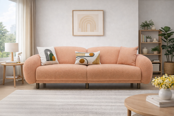 Rolivs Bonita Üçlü Koltuk – Bukle Kumaş – Tarçın | Sıcak ve Modern Tasarım