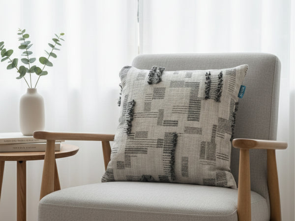 Rolivs Taş Gri Kırlent 47x47 cm | Soft Koleksiyon, Modern Dekoratif Yastık