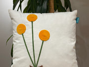 Rolivs Bloom Kırlent Kılıfı 47x47 cm | Modern Çiçek Formlu El İşçiliği Yastık Kılıfı