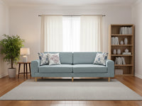 Mokka Üçlü Koltuk - Kadife - Bazalt Yeşili