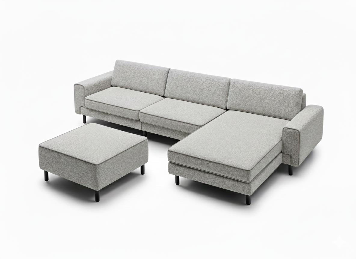 Mokka Mini Köşe - Kadife - Deniz Taşı