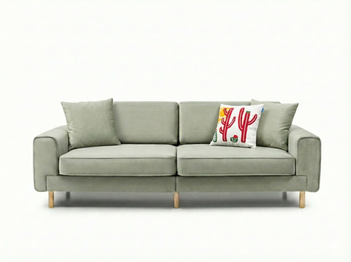 Mokka Üçlü Koltuk - Kadife - Bazalt Yeşili