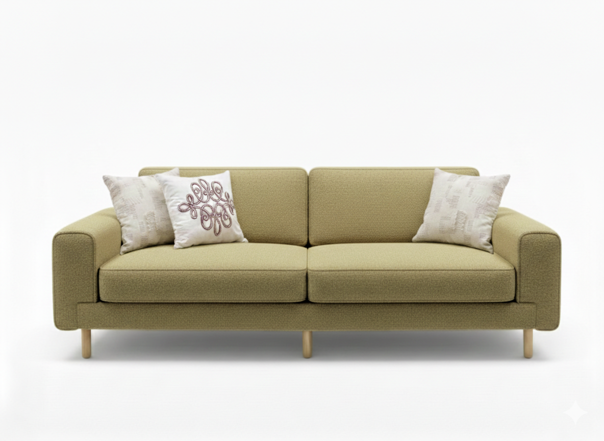 Rolivs Mokka Üçlü Koltuk – Bukle – Sahra | Minimal ve Modern Tasarım