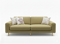 Mokka Üçlü Koltuk - Kadife - Bazalt Yeşili