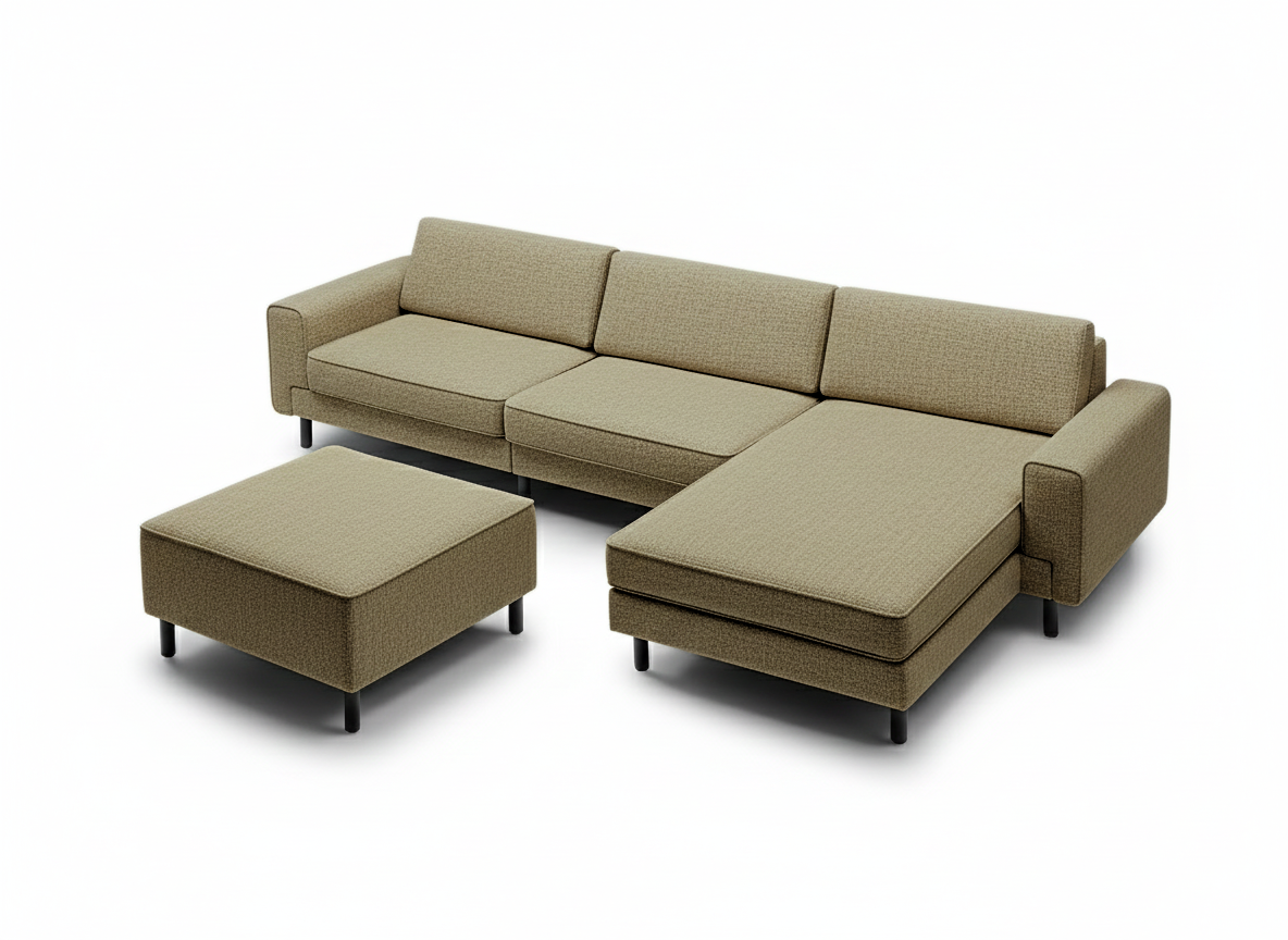 Mokka Mini Köşe - Kadife - Deniz Taşı