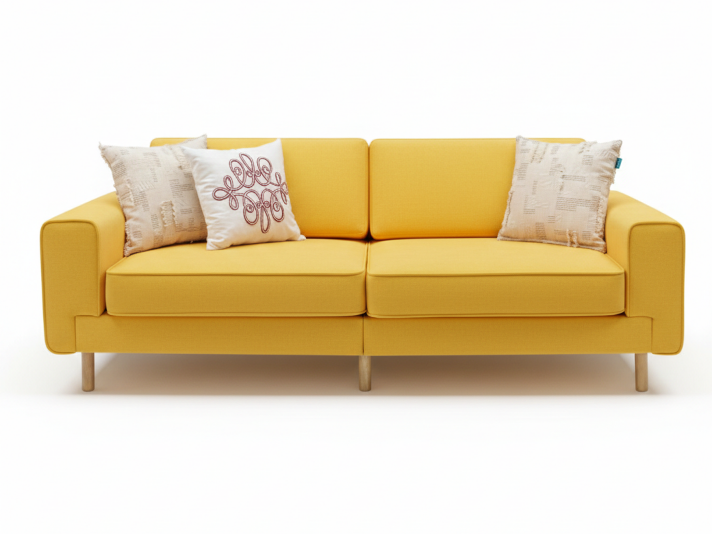 Mokka Üçlü Koltuk - Doğal Doku - Zen Beyazı