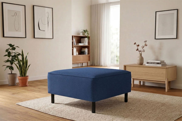 Rolivs Fitilli Kadife Puf – Okyanus Gecesi | Modern, Yumuşak Dokulu, Çok Amaçlı Oturma Pufu