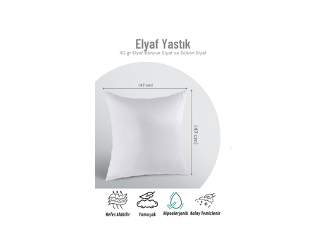 Rolivs 2 Adet Anti Alerjik Boncuk Elyaf Kırlent İçi 47x47 cm