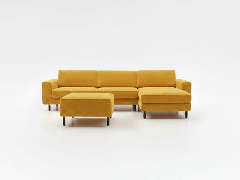 Mokka Mini Köşe - Kadife - Deniz Taşı