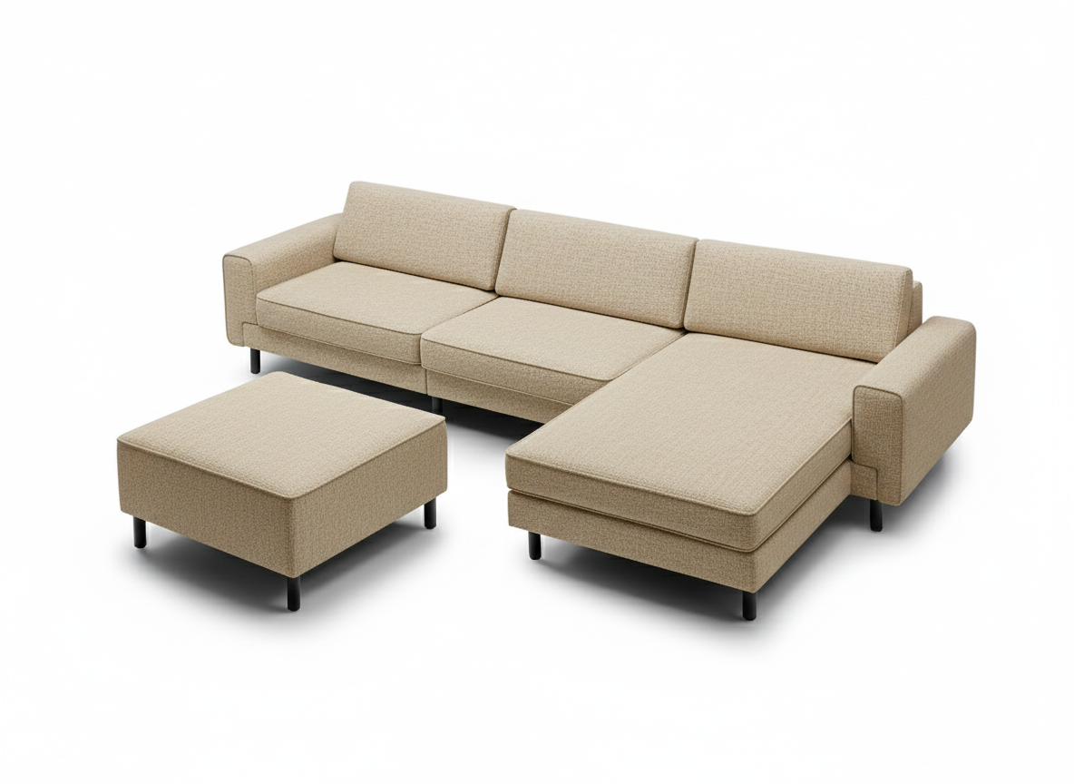 Mokka Mini Köşe - Kadife - Deniz Taşı