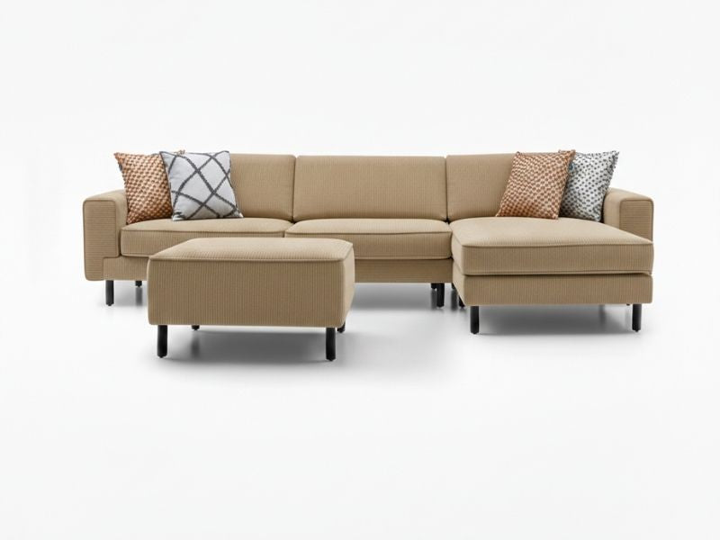 Mokka Mini Köşe - Kadife - Deniz Taşı