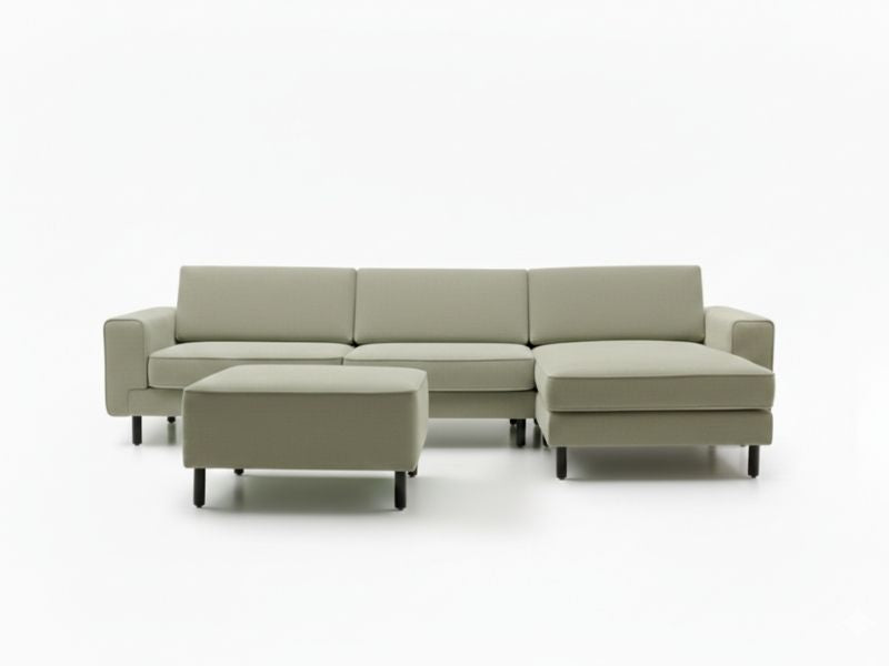 Mokka Mini Köşe - Kadife - Deniz Taşı